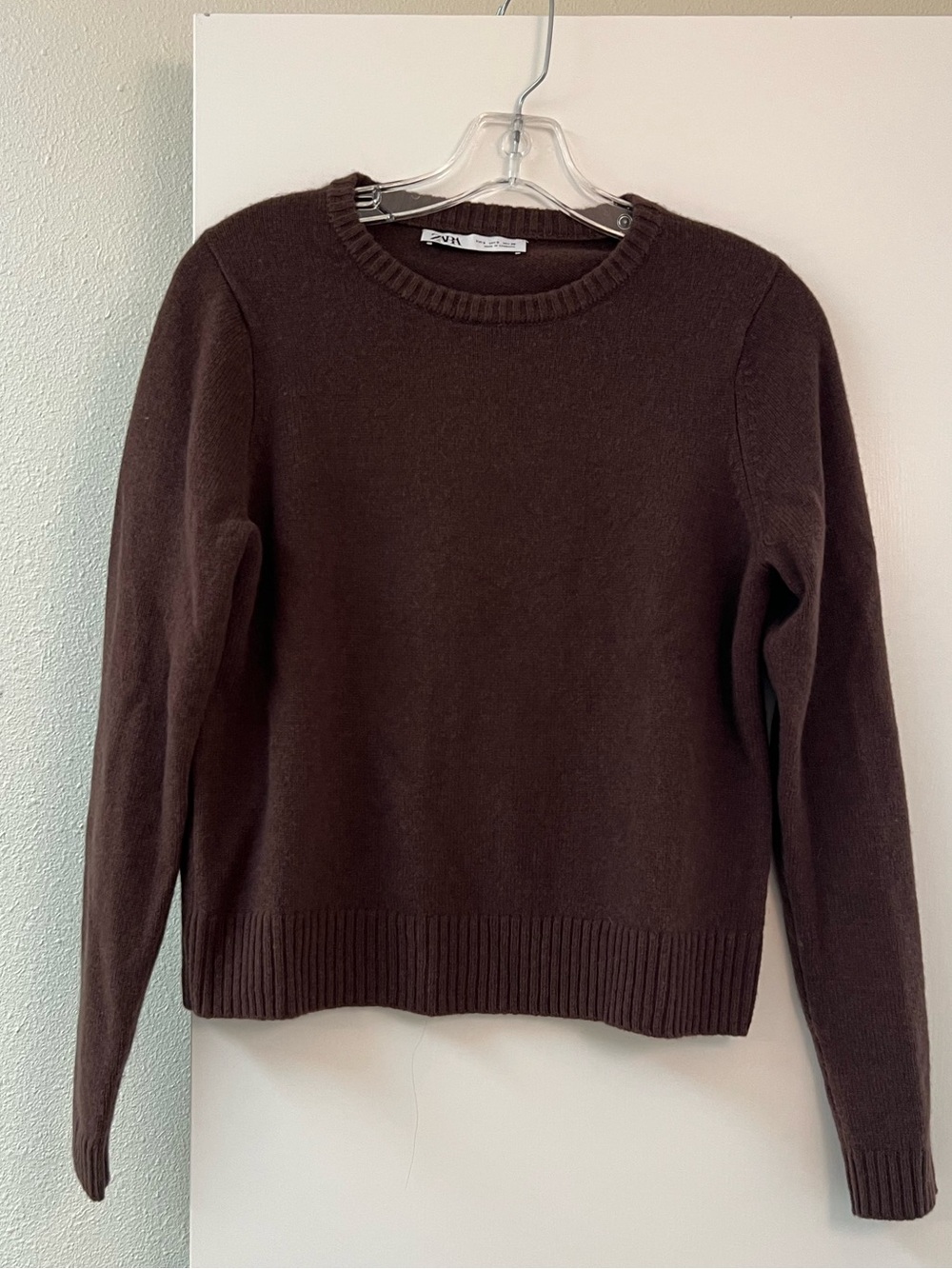 Zara Classic Crewneck Women's Sweater - Brown
